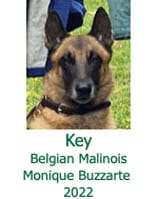 Key Belgian Malinois Monique Buzzarte 2022